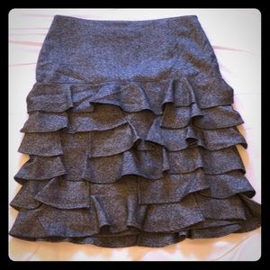 Talbots Gray Ruffle Skirt